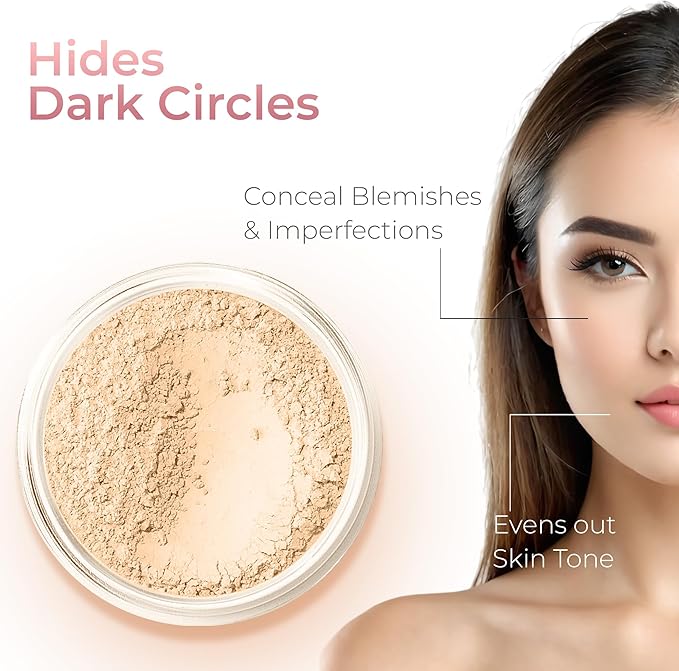 TIMELESS LOOK KIT (PINK BISQUE) Full Size Mineral Makeup Set Matte Foundation Bare Face Sheer Powder Cover
