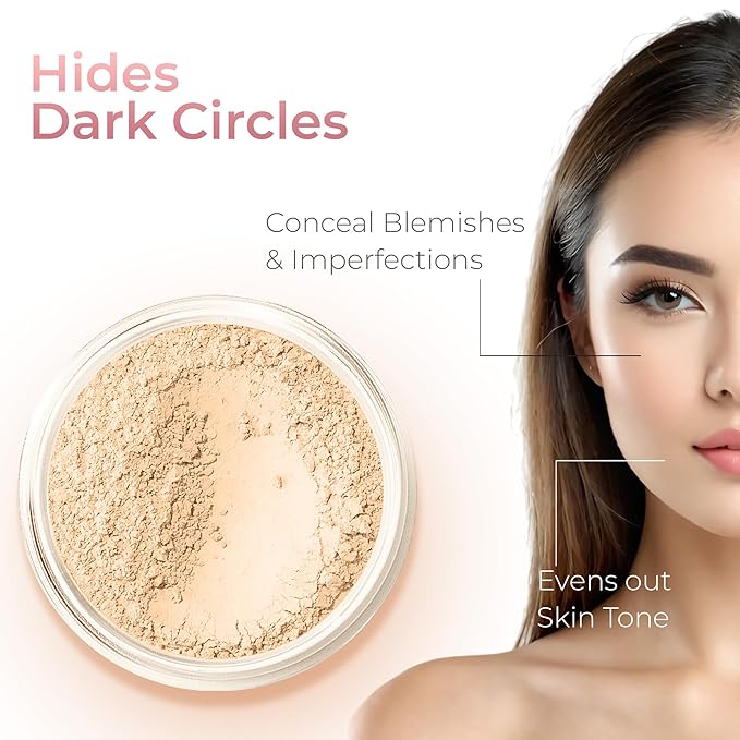 FLAWLESS COMPLEXION KIT (LIGHT) Full Size Mineral Makeup Set Matte Foundation Bare Face Sheer Powder Cover