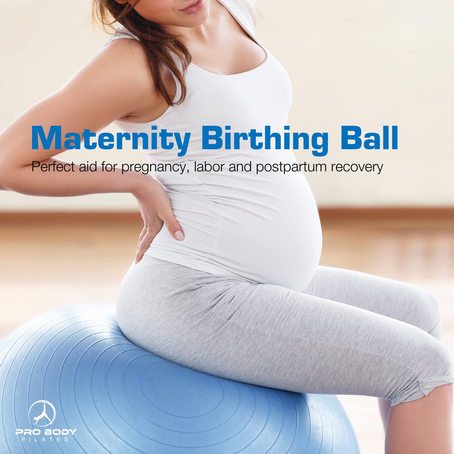 ProBody Pilates Exercise Ball - Multiple Sizes Gym Grade Balance Ball for Fitness, Workout, Pregnancy & Physical Therapy, Stability Yoga Ball Chair (Red, 55 cm)