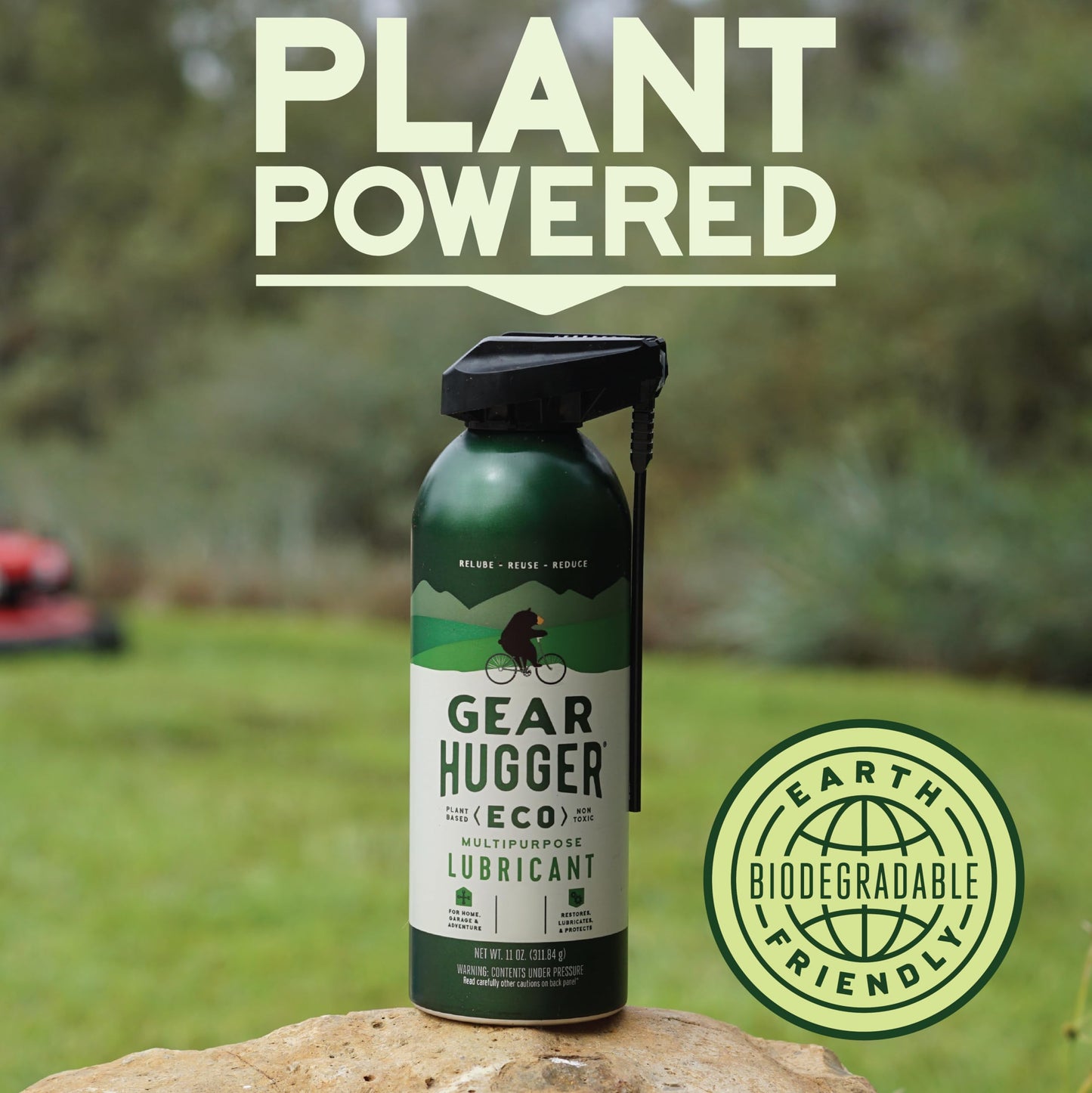 Gear Hugger Multipurpose Lubricant - Eco-Friendly (11 oz, Pack of 2), Rust Remover - Garage Door Lubricant Spray, Door Hinge Lubricant & Lock Lubricant - Plant-Based, No Petroleum, No PTFE