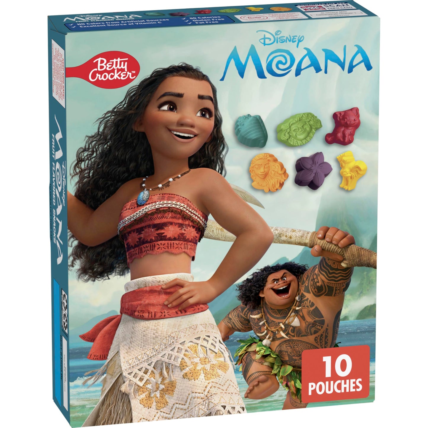 Disney Moana Fruit Flavored Snacks, Gluten Free, Kids Snacks, 10 Ct, 8 oz