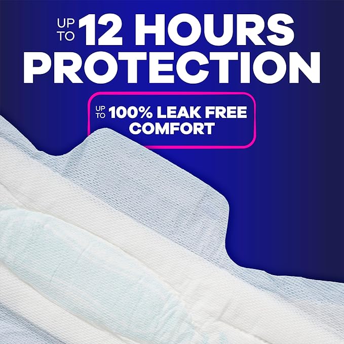 Always Maxi Overnight Pads with Wings, Size 5, Extra Heavy Overnight, Unscented, 72 Count