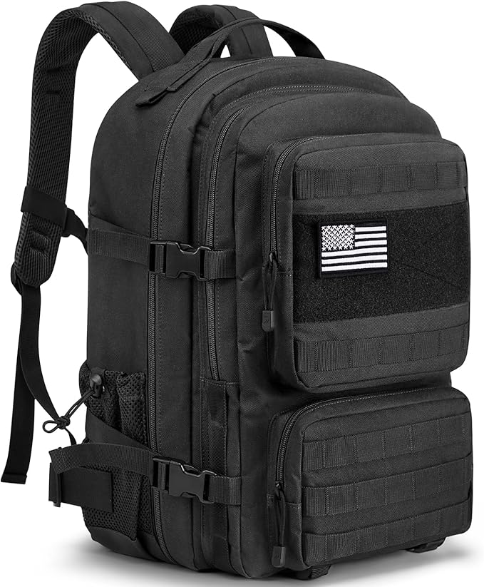 G4Free Large Military Tactical Backpack for Men 3 Day Pack Molle Backpack Army Rucksack for Hiking, Camping, Travel (Black)