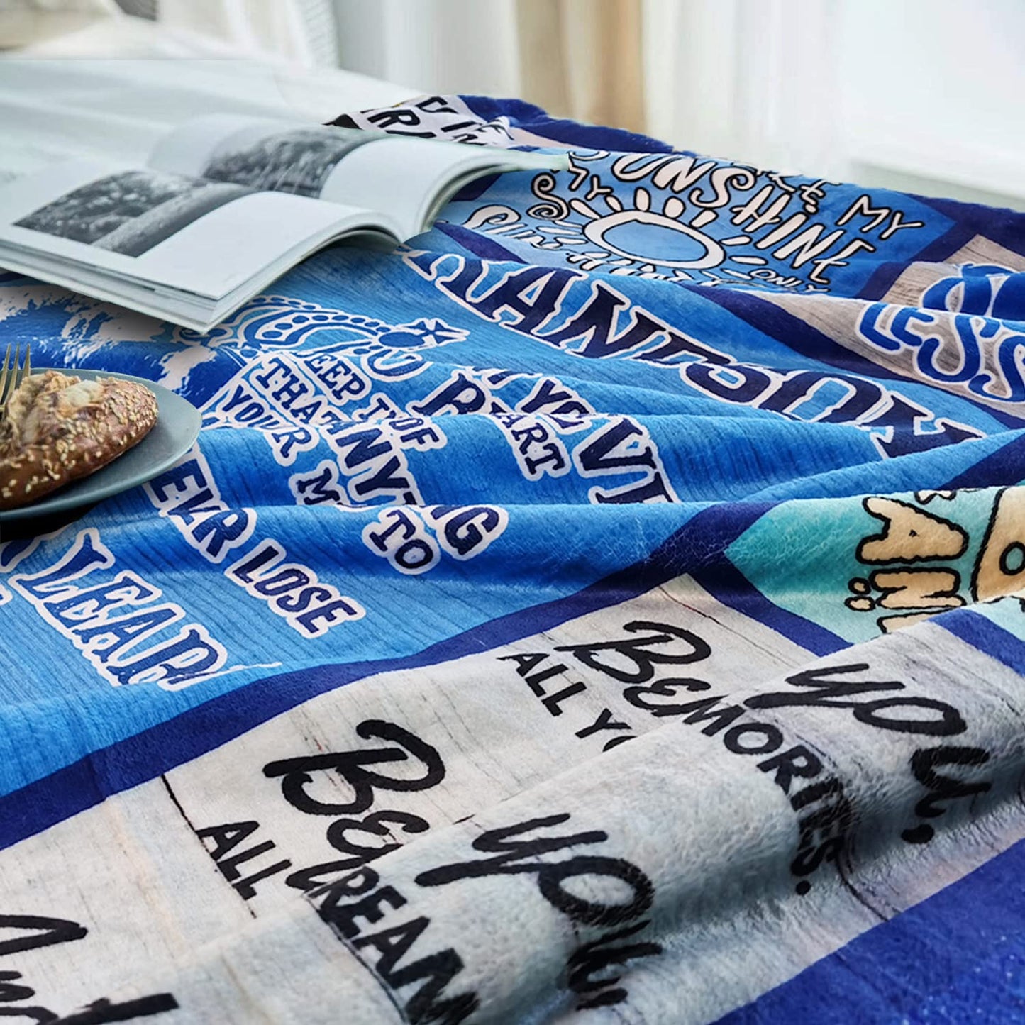 Sulpoie Grandson Gifts from Grandma Grandpa, Christmas Graduation Birthday Gifts for Grandson Throw Blanket 60"x50"