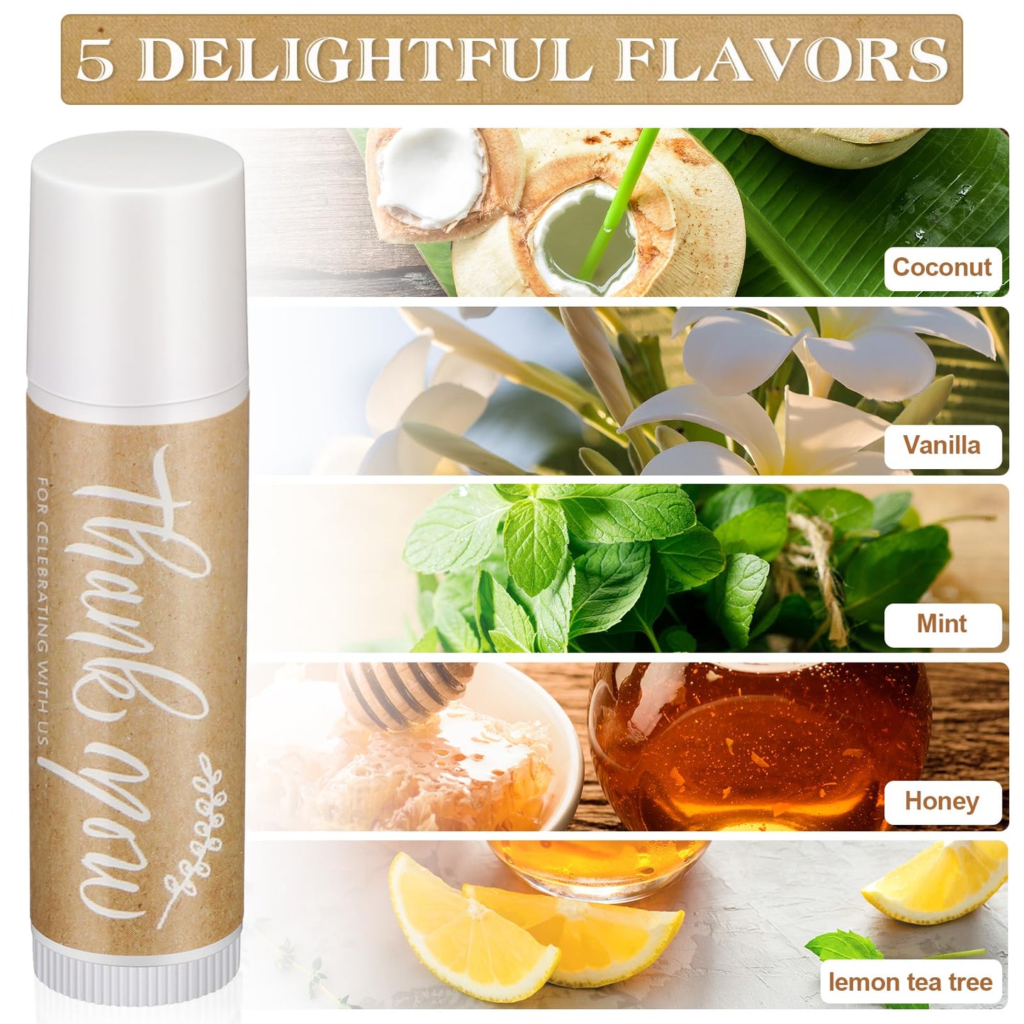 Leelosp Wedding Thank You Lip Balm Bulk Small Natural Moisturizing Mini Balm Lip Care Product Include Organza Bag and Appreciati