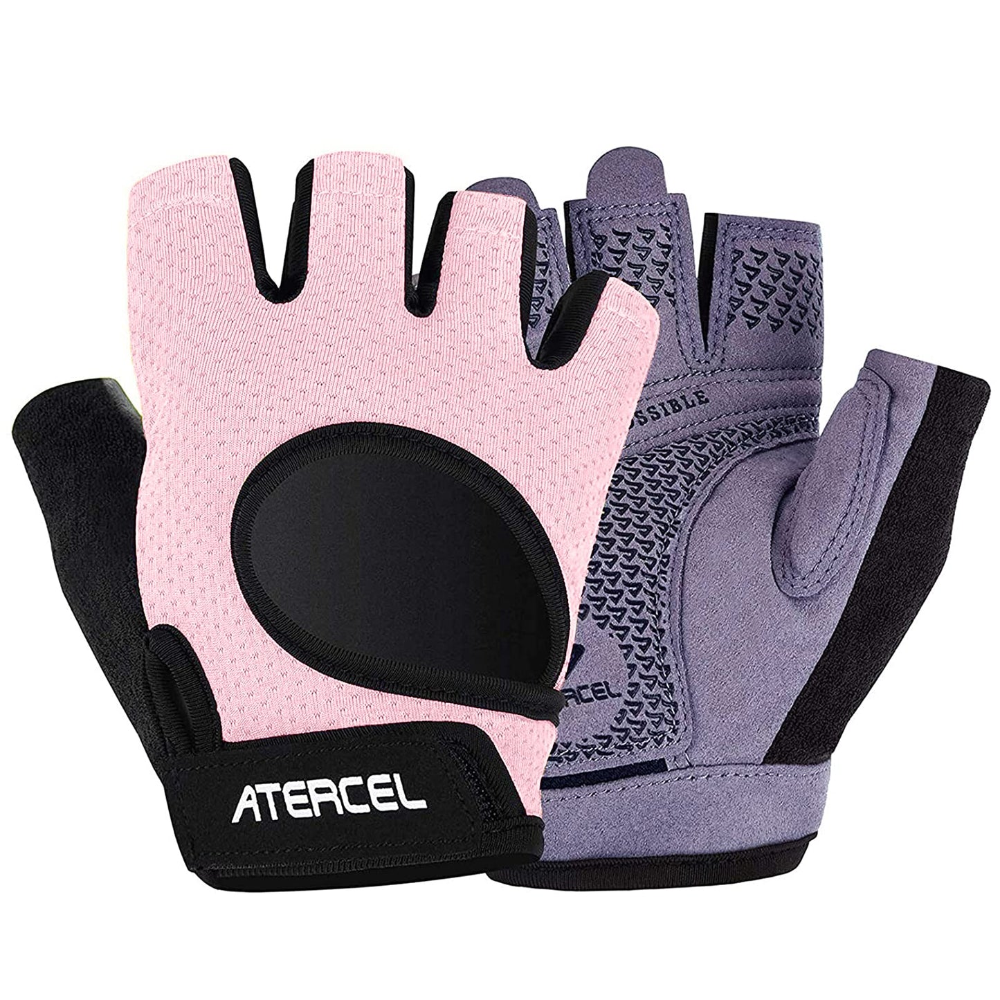 ATERCEL Weight Lifting Gloves Full Palm Protection, Workout Gloves for Gym, Cycling, Exercise, Breathable, Super Lightweight for Men and Women(Pink, M)