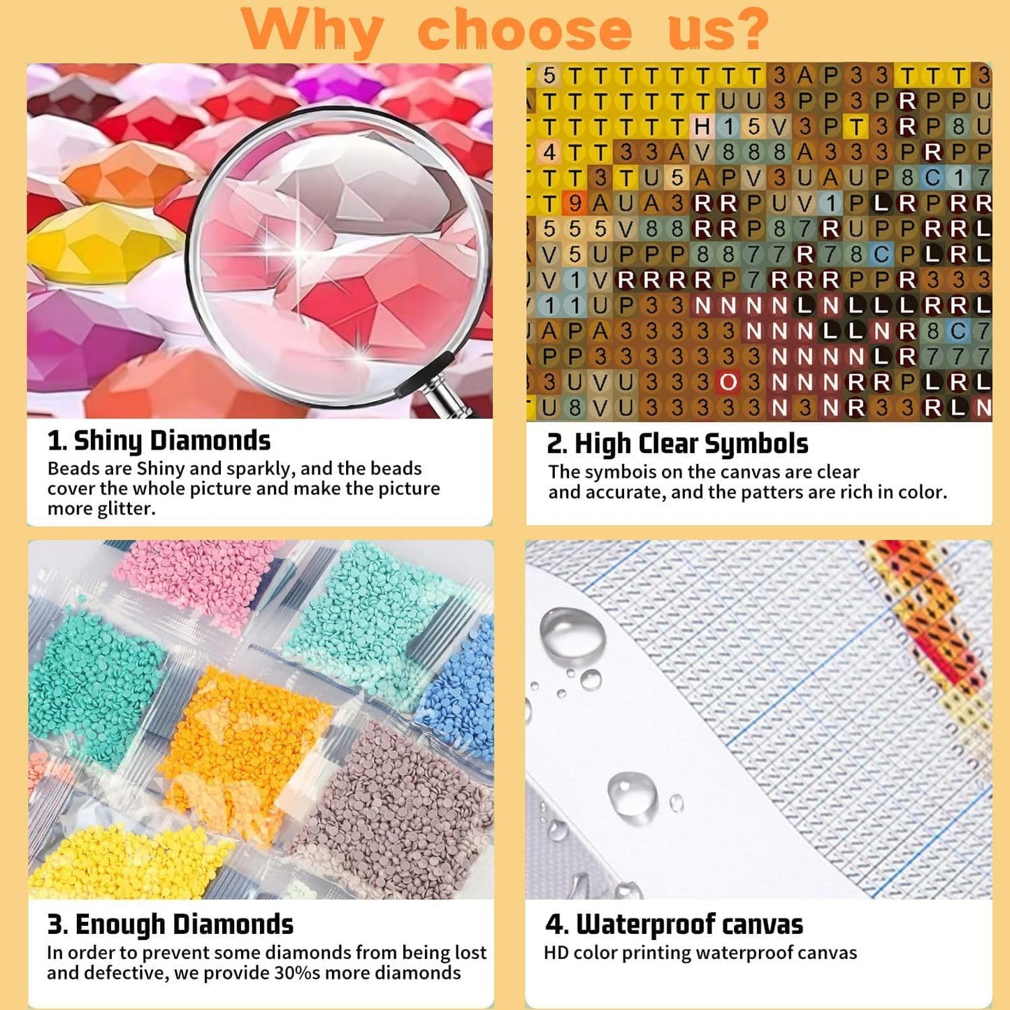 4 Pack Halloween Diamond Art Kits for Adults Beginner, Ghost DIY Modern Diamond Painting Kits 5D Diamond Dots Gem Art Crafts with Tools,Round Full Drill Funny Crafts for Women's hobbies-12x16inch