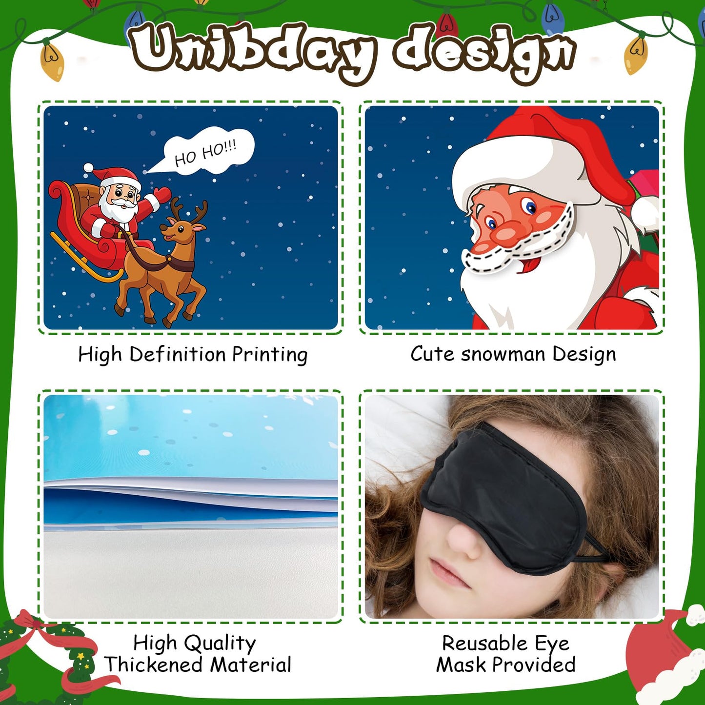 Christmas Party Supplies, Pin the Beard on the Santa, Christmas Stickers Games for Families Adults Kids Teens, Party Favors and Xmas Gifts New Year Activities Decorations with 12pcs Beard Stickers