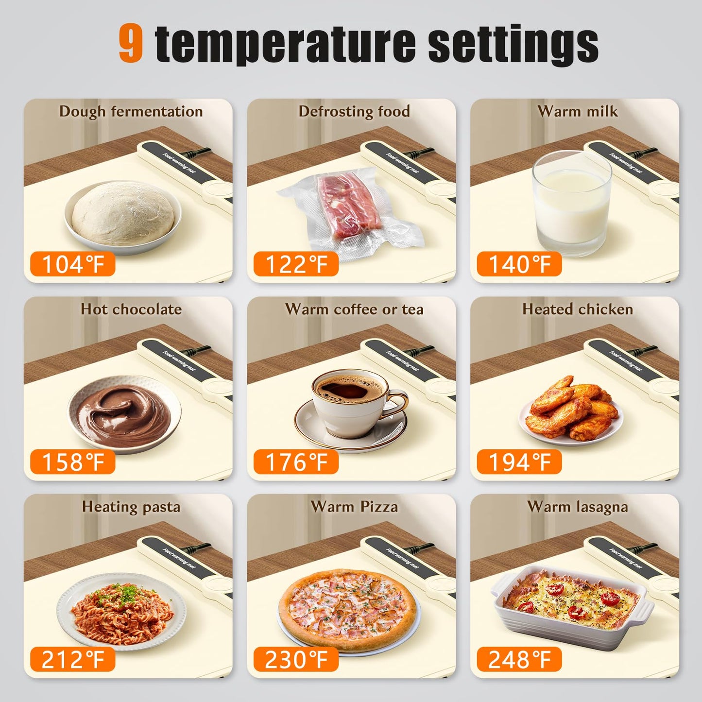 NAXBEY Warming Mat for Food extra large, Silicone Heating Mat For Food, 15"x31.6" Foldable Food Warming Mats for Countertops, Parties, and Daily Use with Timer and 9 Temperature Levels