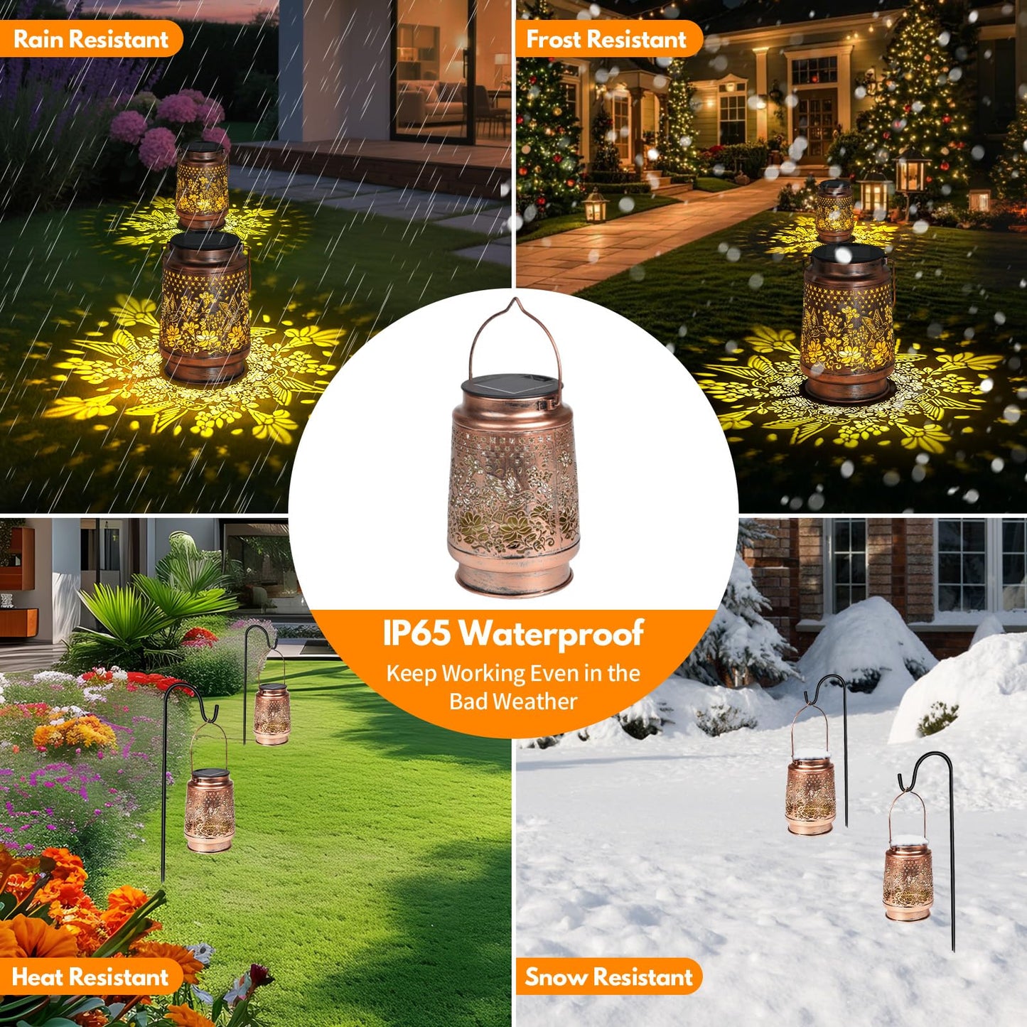siruitong Solar Lantern Outdoor Lamp Waterproof Decorations Garden Decor, Christmas Birthday Gifts for Women, Mom, Grandma Decorative Garden, Yard, Patio, Lawn, Balcony Porch - Hummingbird
