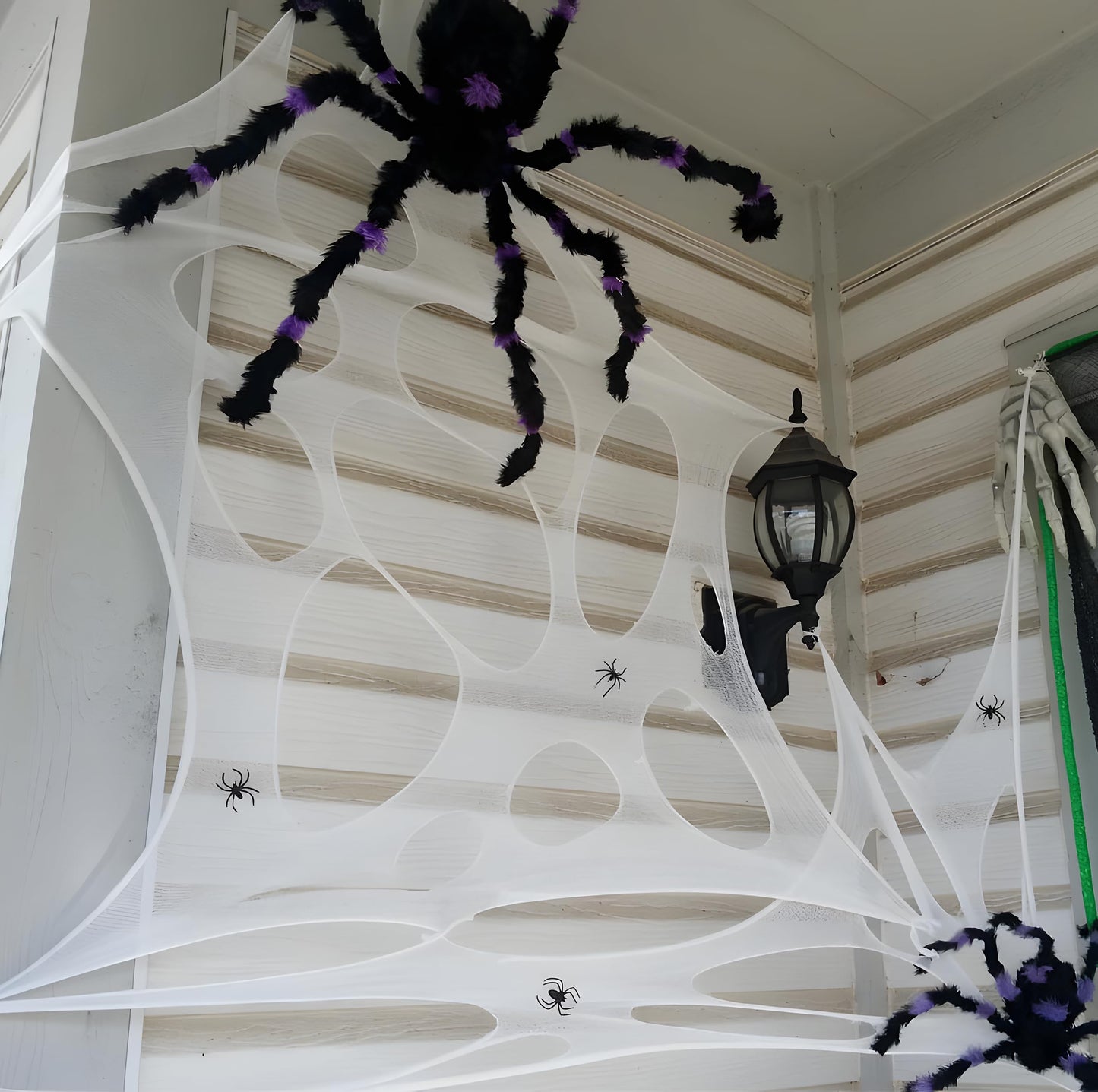 Halloween Decorations Outdoor Spider Web 26.9X12.46ft: Cut Your Own Giant Stretchy Beef Netting Spiders Webbing Gauze Cobweb Haunted House Decor