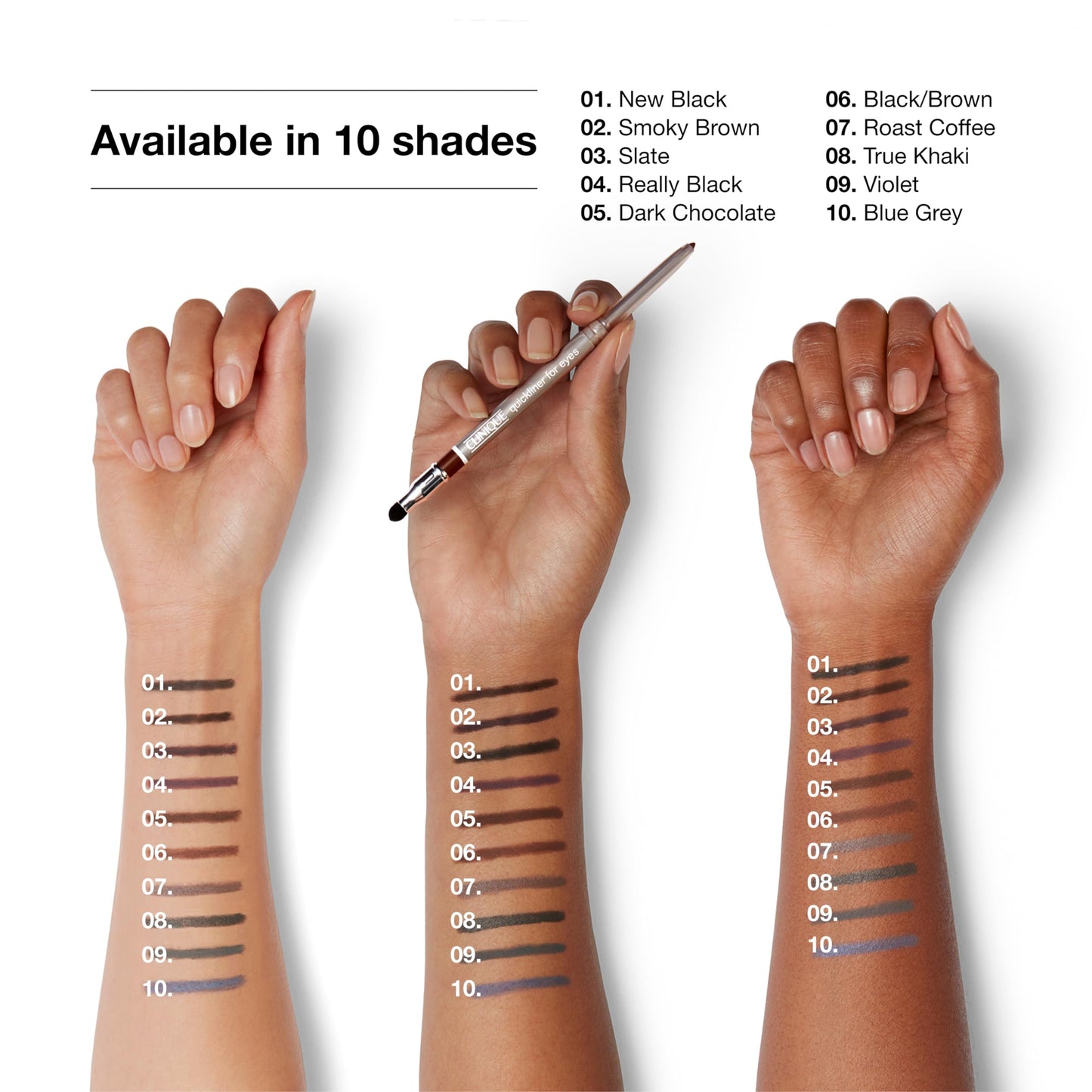 Clinique Quickliner For Eyes | Water Resistant, Smudge Resistant + Safe For Sensitive Eyes, Roast Coffee, 1 Count