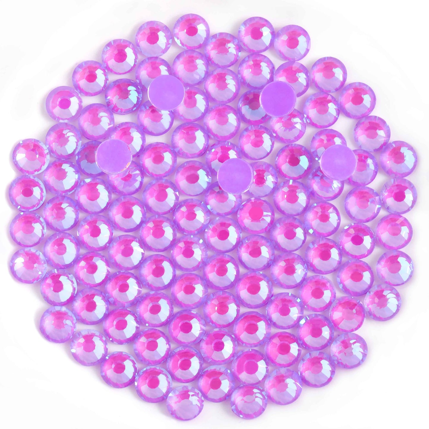 Beadsland 1440pcs Flat Back Crystal Rhinestones Round Gems for Nail Art and Craft Glue Fix, Luminous Purple, SS20,4.6-4.8mm