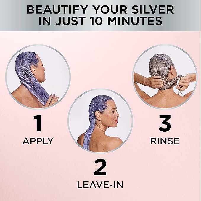 L'Oreal Paris Le Color Gloss One Step Toning Gloss, In-Shower Hair Toner with Deep Conditioning Treatment Formula for Gray Hair, Silver White, 1 Kit