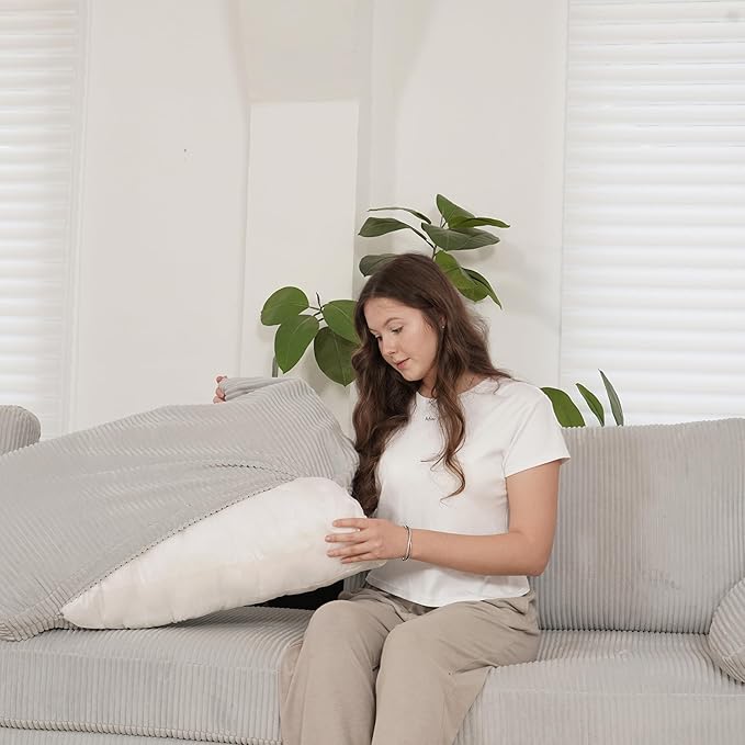 EASE MOOSE Oversized Modular Sectional Sofa, Modern Luxury Large L Shape Sectional Cloud Couch with Ottoman Sofa,Comfty Deep Grey Modular Sofa for Living Room
