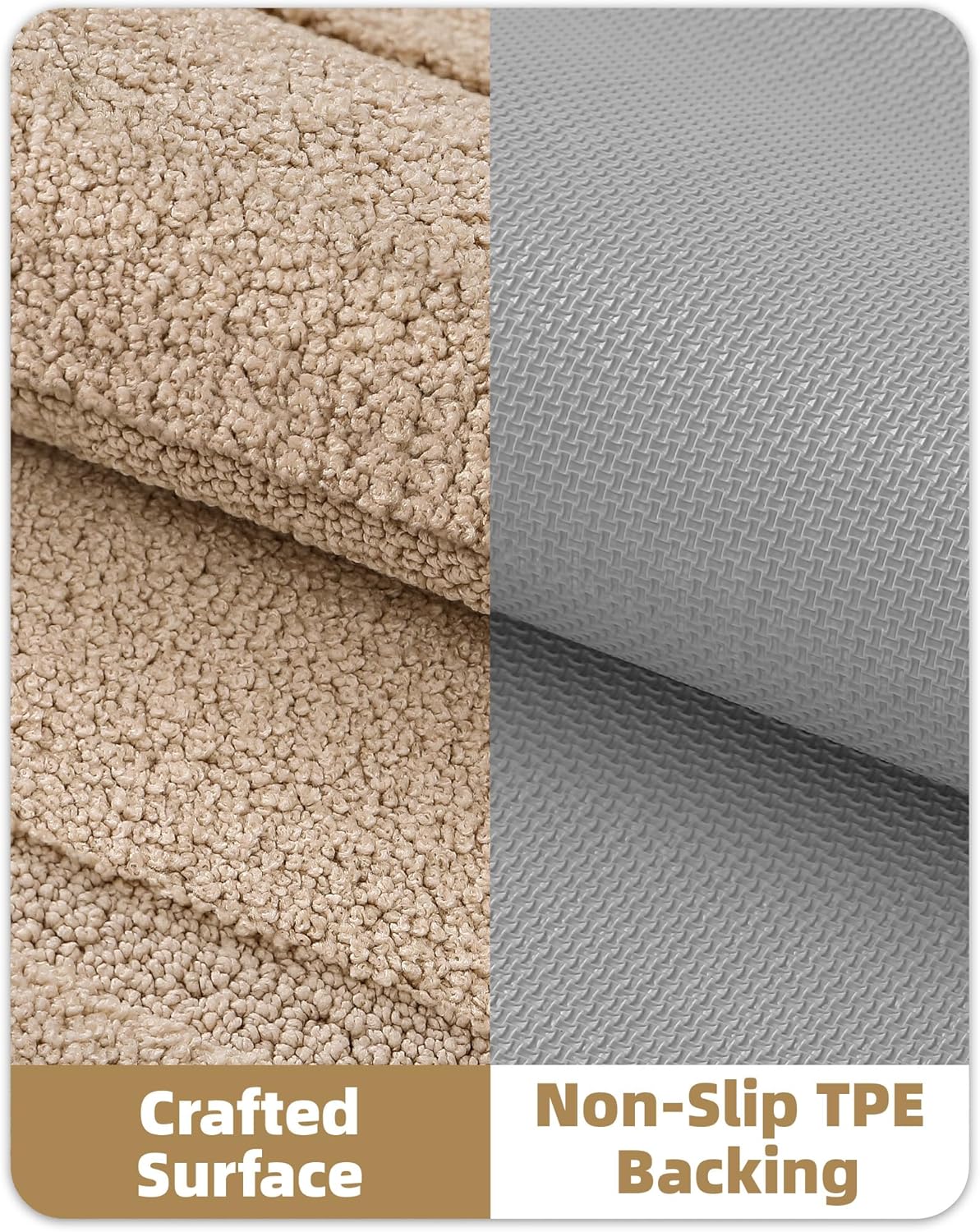 Color&Geometry Ultra Soft Plush Bathroom Rugs Non Slip Washable Bath Mat with Rubber Backing, Fluffy Absorbent Machine Carpet for Bathroom Floor, Tub and Shower, 24"x36", Khaki