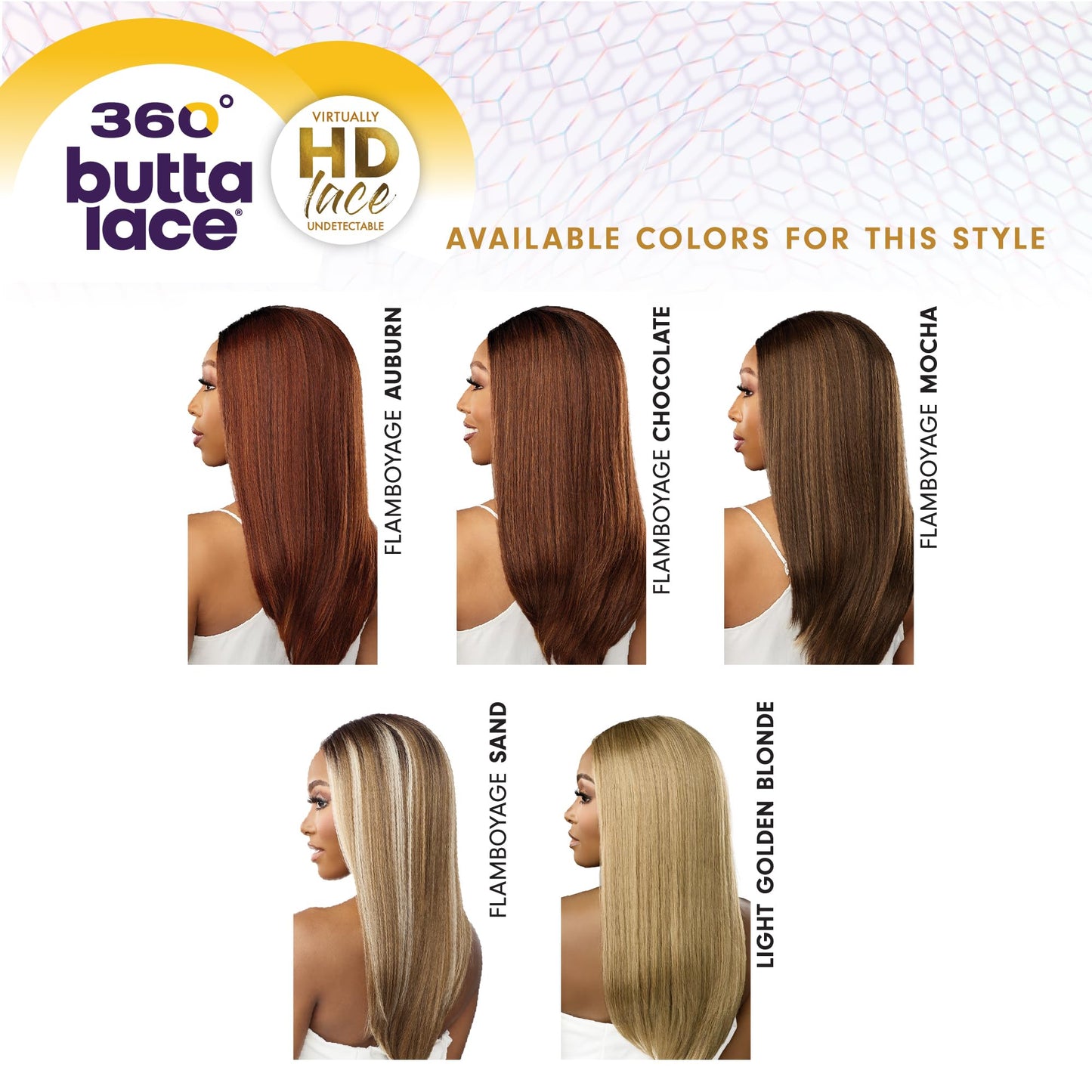 Sensationnel Butta 360 Lace Wigs - Unit 8 Side Wider Parting 360 Degree Lace Glueless Synthetic Preplucked Hairline (FLAMBOYAGEC