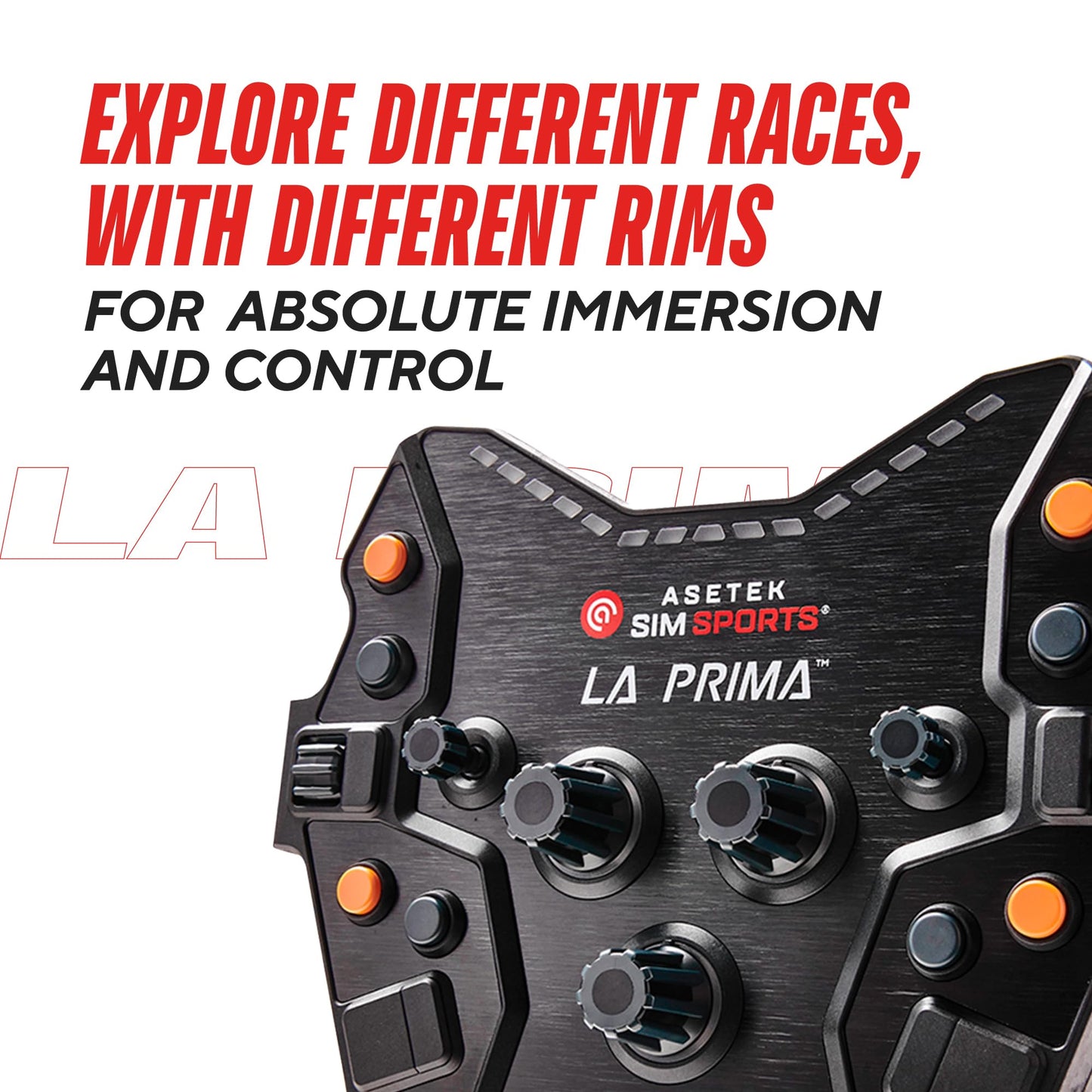 ASETEK La Prima GT Button Box | Sim Racing Control Panel for Gaming Steering Wheel | Steering Wheel PC Accessory for Ultimate Racing Experience | High Precision & Customizable Controls