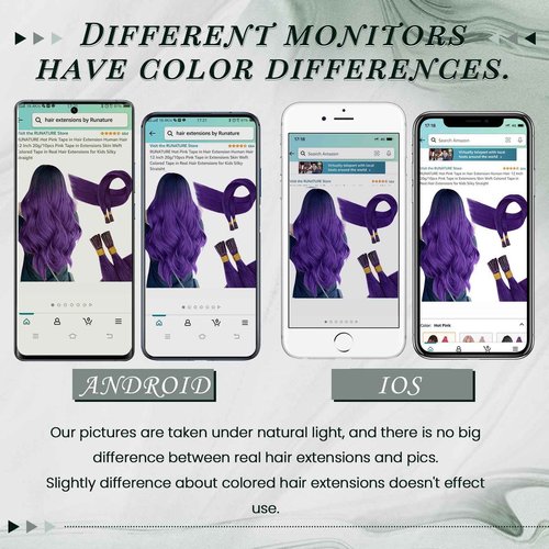 RUNATURE Bundles 22 Inch Purple I Tip Hair Extensions Human Hair and U Tip Hair Extensions Human Hair 25g 25 Strands