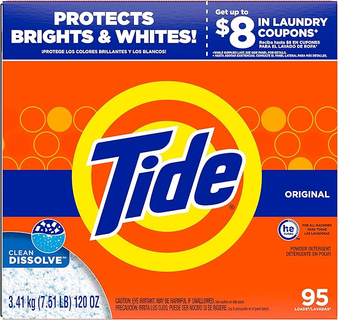 Tide Powder Laundry Detergent, Original, 95 loads, 120 oz