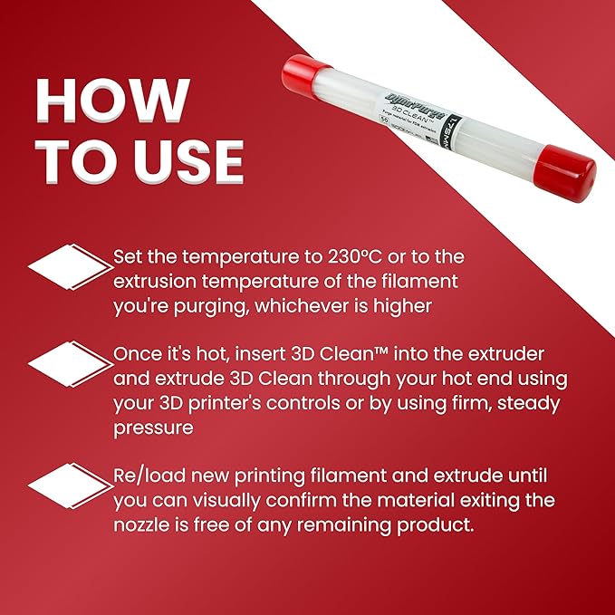 3D Fuel 3D Clean Printer Nozzle Cleaning Filament, Made in USA | 50 Sticks 1.75mm +/- 0.03mm