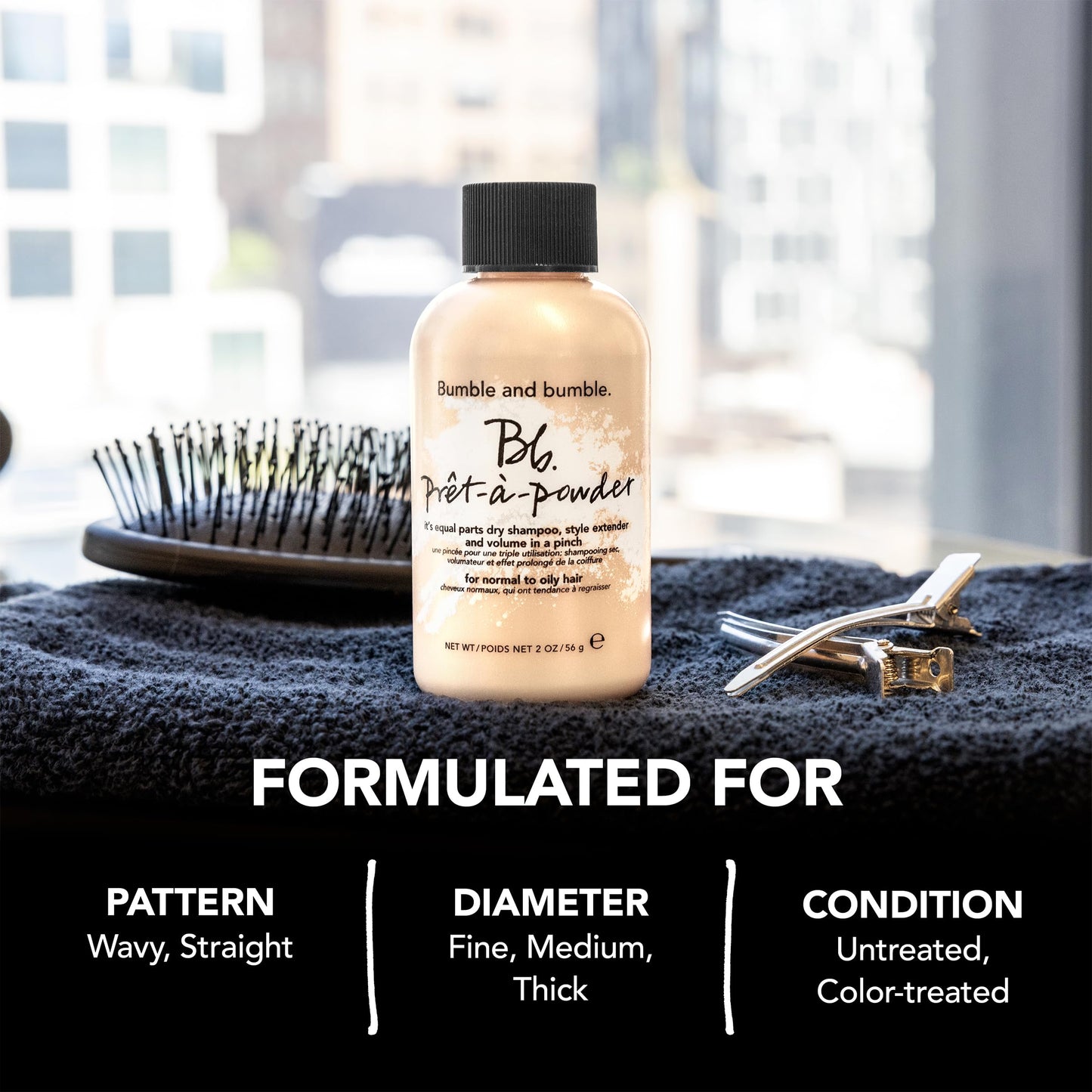 Bumble and bumble. Prt--powder Dry Shampoo Powder | Adds Volume, Texture + Absorbs Oil | Non-Aerosol | Wavy + Straight, 2 Ounce