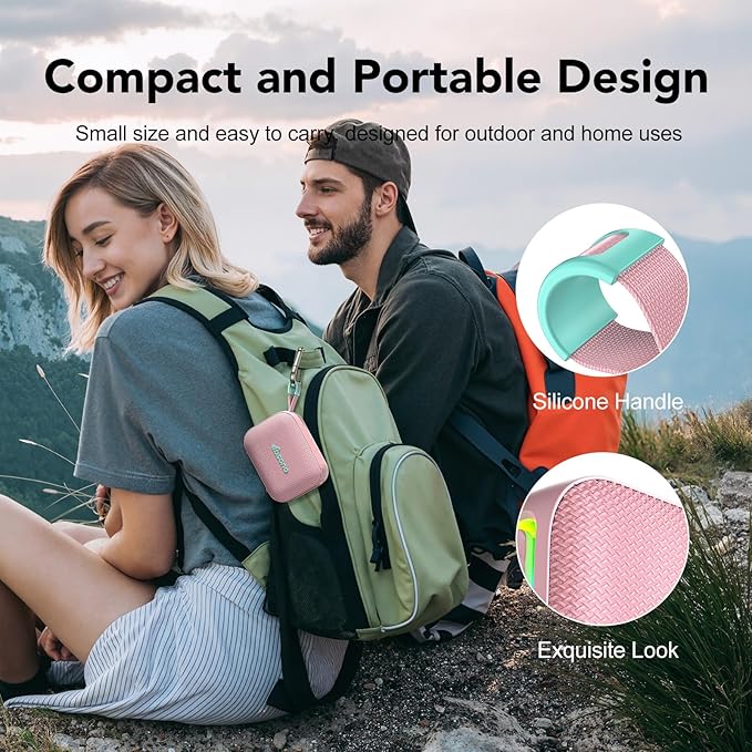 Portable Bluetooth Speaker Waterproof Wireless: IPX5 HD Sound Up to 24H Playtime, Birthday White Elephant Stocking Stuffers for Adults Teens Women Men, Cool Electronics for Outdoor Travel-Pink