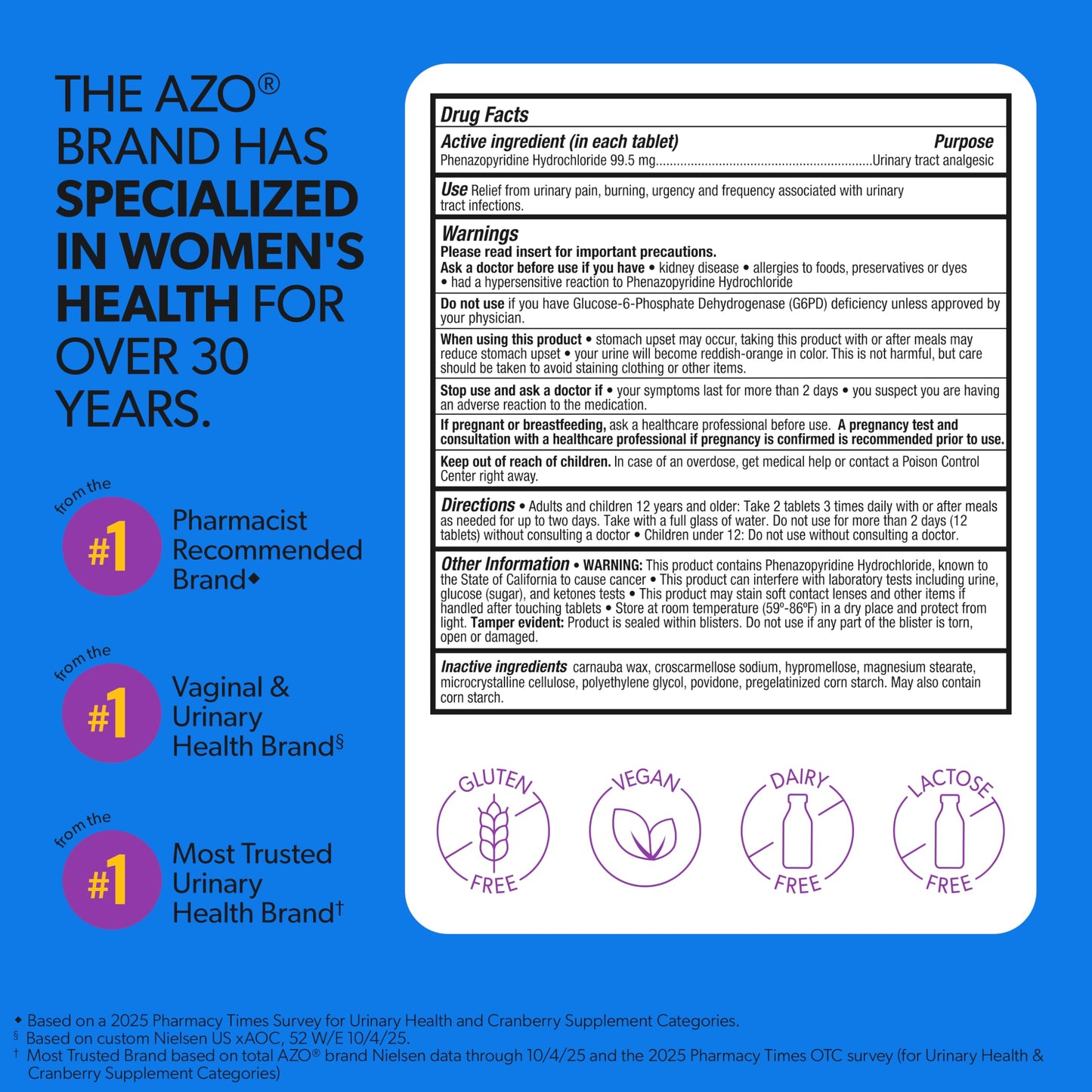 AZO Urinary Pain Relief Maximum Strength | Fast Relief of UTI Pain, Burning & Urgency | Targets Source of Pain | #1 Most Trusted Brand | 48 Tablets