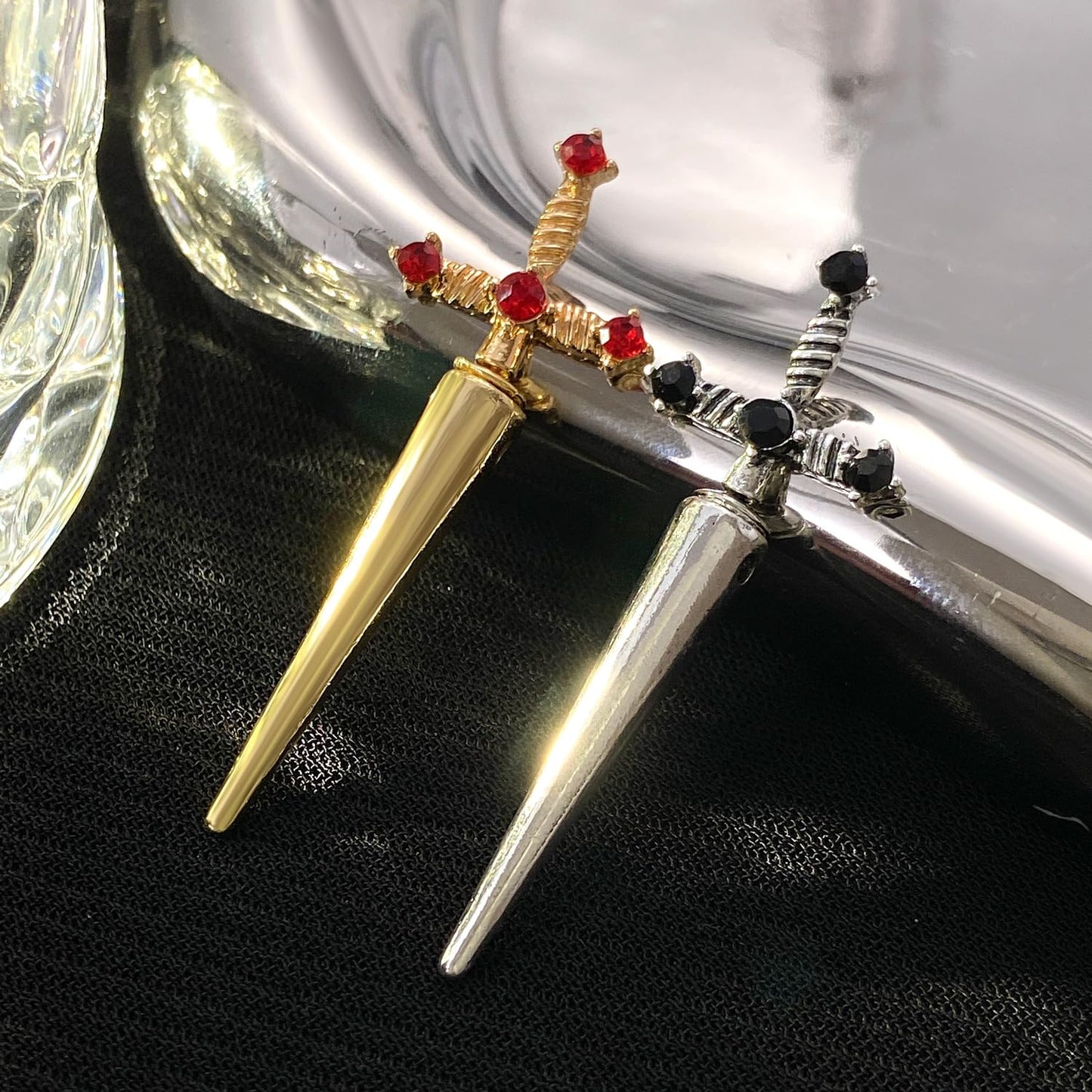 Cute Animal Earrings for Women, Goth Snake Stud Earrings Unique earrings Jewelry Halloween Punk Gothic Accessories (Silver Sword)