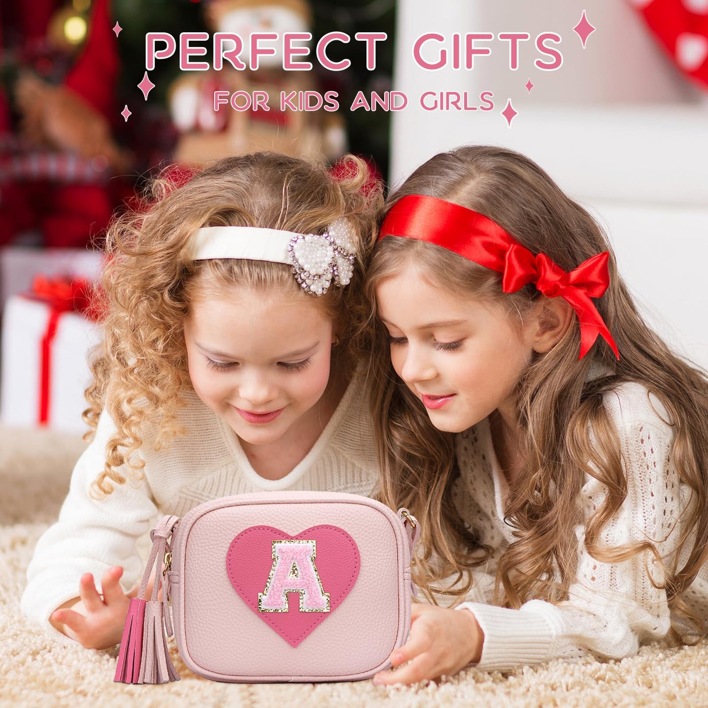 KKXIU 2 3 4 5 6 7 8 9 10 Year Old Girl Gift Kids Purse Toddler Wallet Crossbody Bag with Tassel(Pink-A)