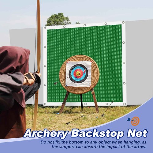 Syhood Archery Backstop Arrow Netting Backstop Target Block Heavy Duty Reinforced Archery Back Stop Reinforced Nets Accessories for Bow Backyard(6 x 6 ft,Green)