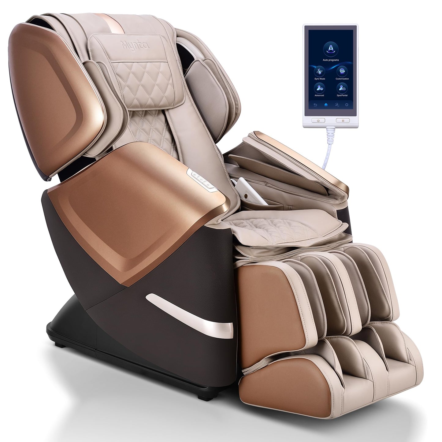 MYNTA 2025 4D Massage Chair for Full Body, 4D+2D Dual Mechanism with Waist & Shawl Heating, Zero Gravity Recliner Foot & Calf Massage, Extended SL-Track, Music Sync with Hi-Fi Bluetooth Speaker