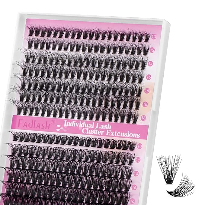 Lash Clusters Fluffy 40D+50D 10-18mm Mixed Tray 3D Effect Thick Eyelash Clusters D Curl Individual Lashes 280pcs Eyelash Extension Clusters Wispy Soft DIY Lash Extensions (40D+50D-0.07-D,10-18mm)