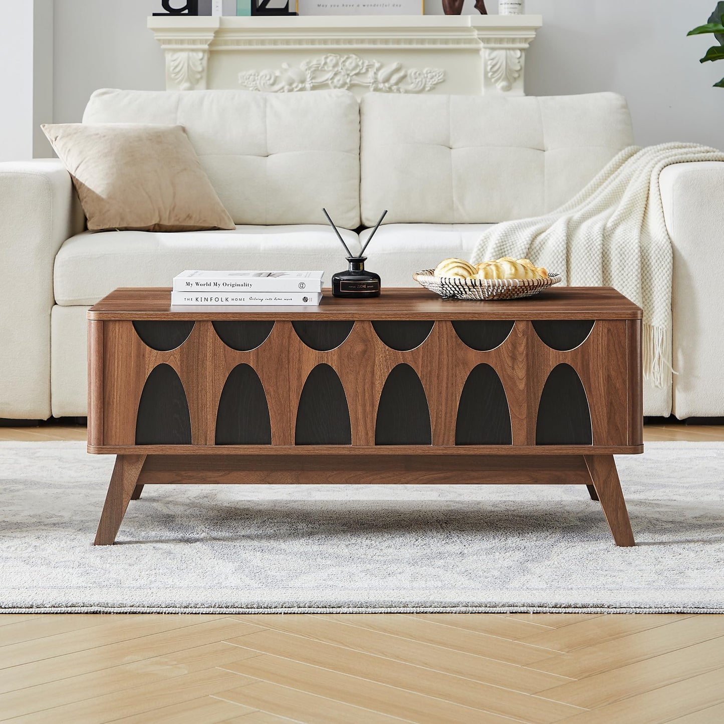 Caspellaire Lift Top Coffee Table with Storage,39” Modern Coffee Table with Lifting Tabletop and Hidden Storage,Wood Center Table for Living Room,Home Office