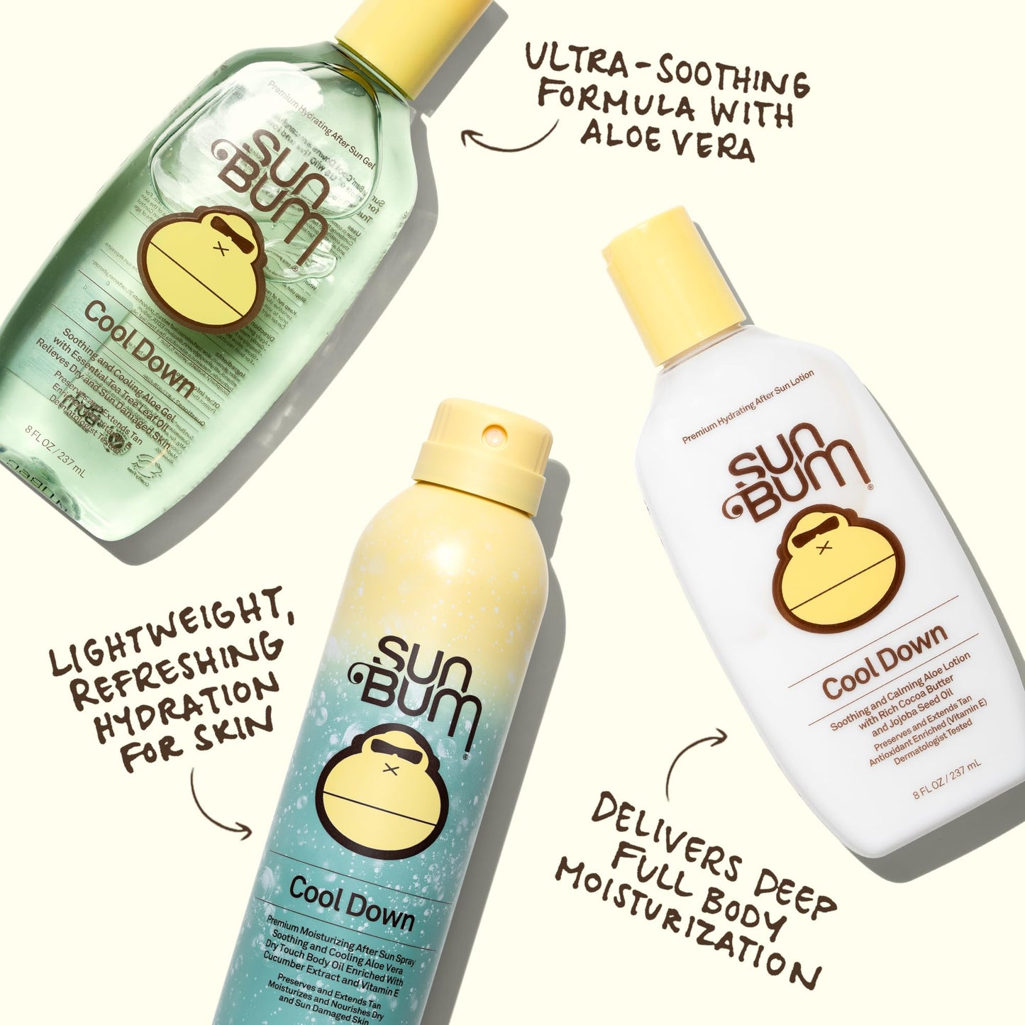 Sun Bum Cool Down Aloe Vera Lotion - Vegan After Sun Care with Cocoa Butter to Soothe and Hydrate Sunburn - 3 oz