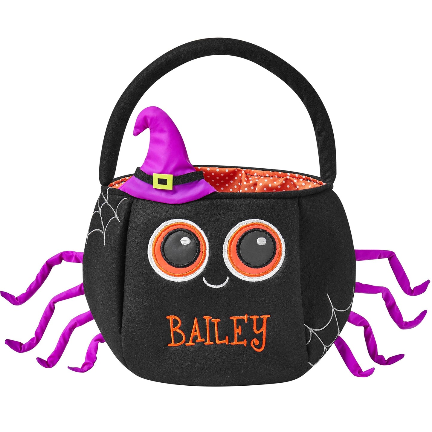 Let's Make Memories Personalized Trick-or-Treat Bag - Halloween - for Kids - Candy Bag - Reflective Spider - Safety