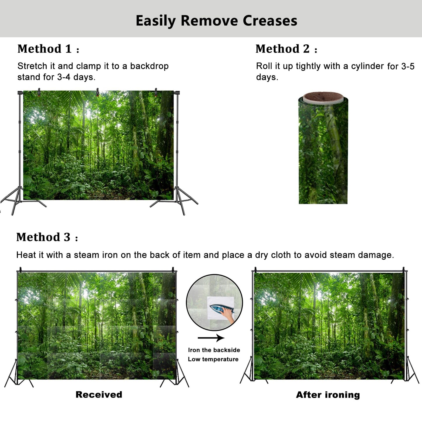 Yongfoto 7X5Ft Spring Rainforest Backdrops For Photography Tropical Jungle Forest Woodland Green Trees Photo Background Nature L