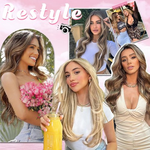 Clip in Hair Extensions Real Human Hair, Seamless Clip ins Real Human Hair for Women, Remy Human Hair Clip in Extensions, Double Weft 8pcs 20 inch Balayage Dark Brown to Chestnut Brown