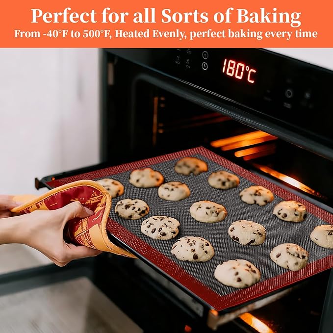 Silicone Baking Mat - Non Slip Silicone Baking Sheet, Non Stick Reusable Silicone Mats for Baking, Oven Liner, Counter Mat - Half Sheet Baking Mat (1, 16 * 12)