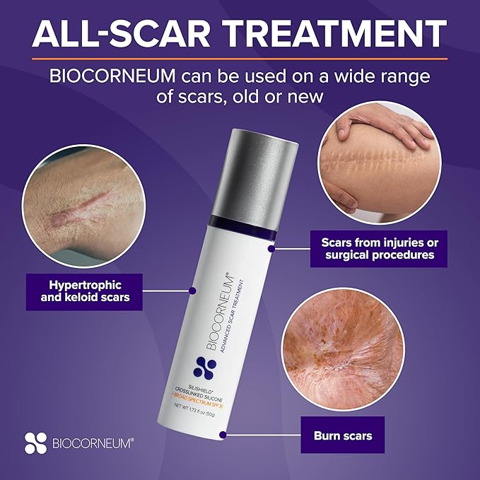 Biocorneum Advanced Scar Treatment with Silishield® & SPF 30 50g – Silicone Scar Gel for Scars - Surgeon Recommended for New & Old Scars – Silicone Scar Cream for Surgical Scars Suitable for Kids