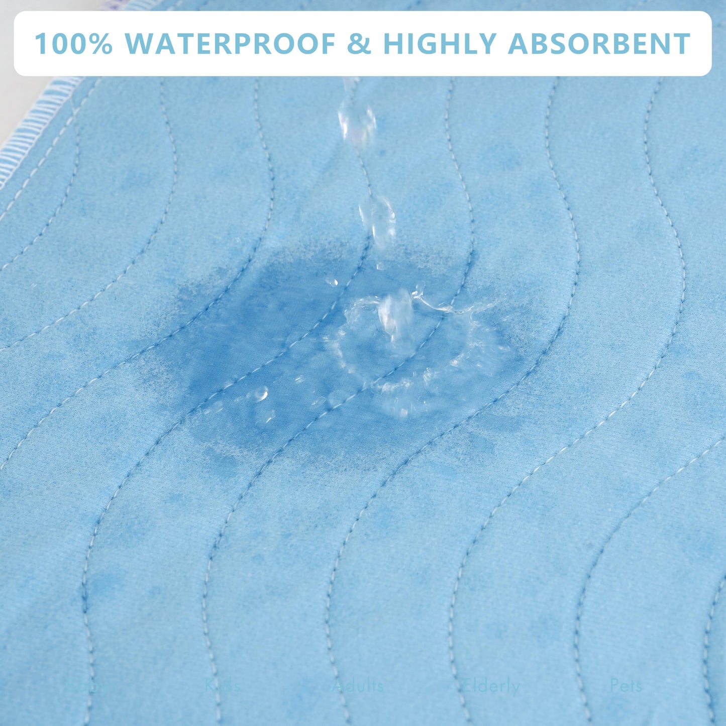 DAHAPYBOO Washable Underpads, 34"x52" 4 Pack Incontinence Bed Pads, Heavy Absorbency Reusable for Elderly, Kids, Adults and Pets, Waterproof Quick Drying for Bed, Sofa, Floor