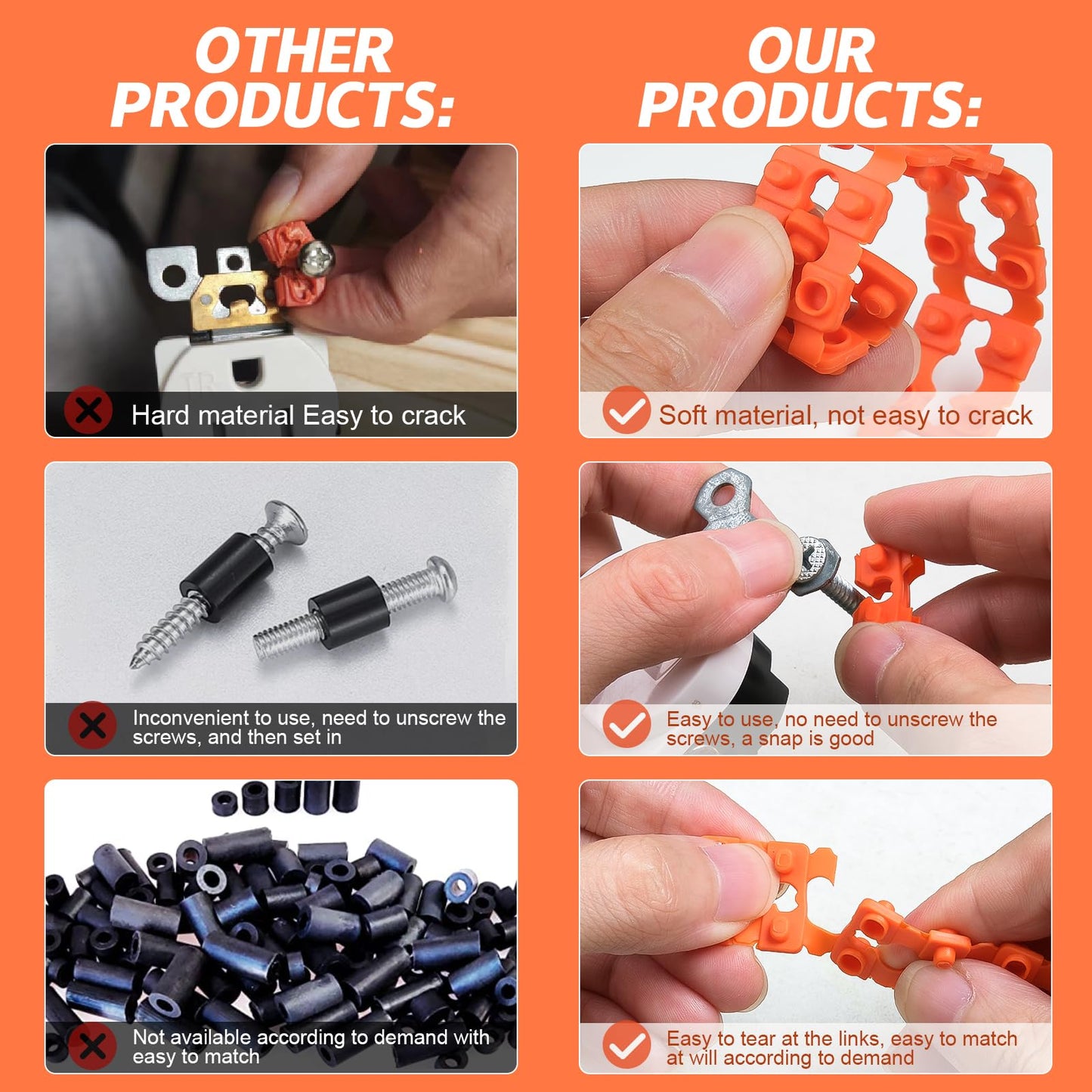 Outlet Spacers for Electrical Box Extender - 60 PCS Outlet Spacer Switch Light Receptacle for Loose Plug Fix - Plastic Shims Plate for Tile Backsplash Wall Electric Socket