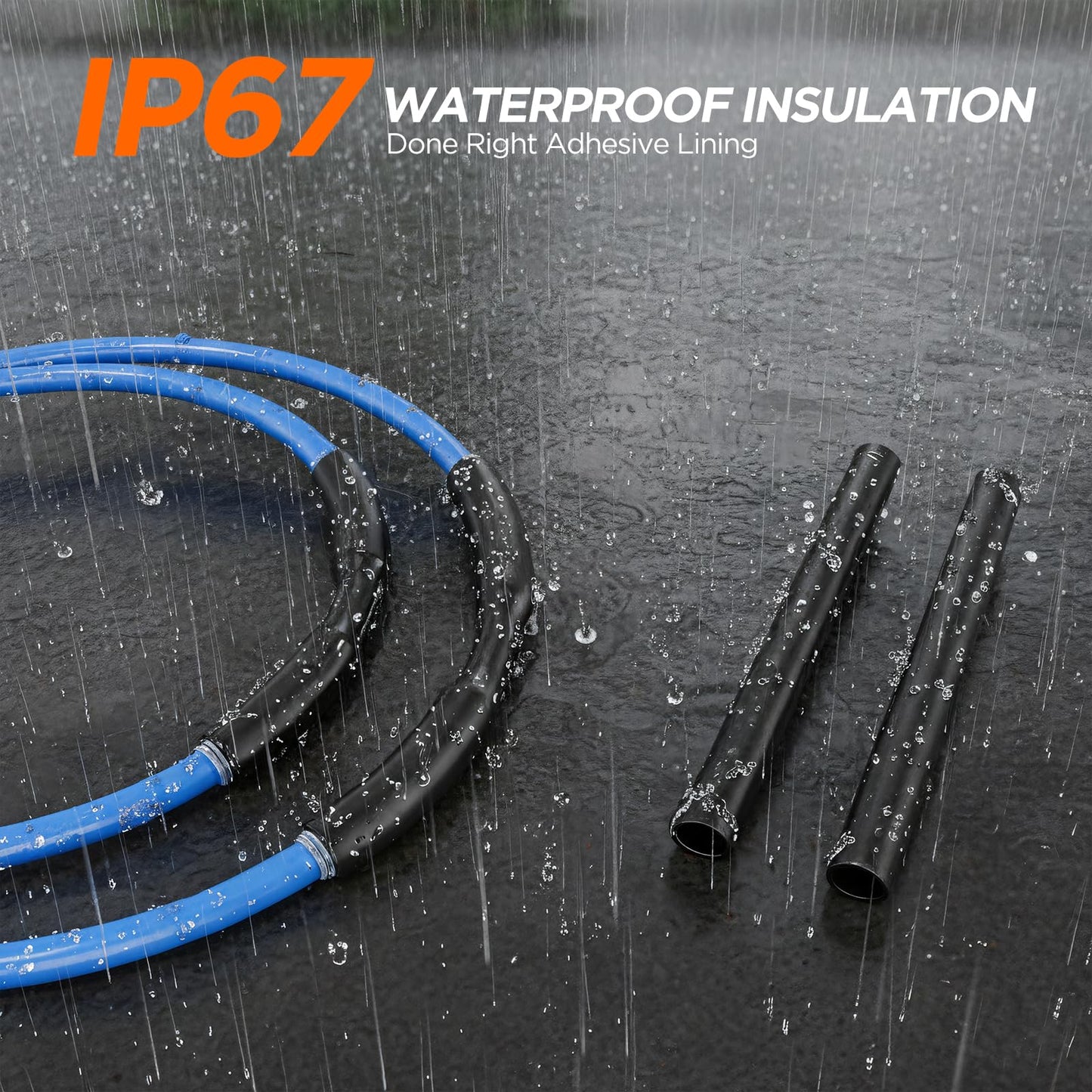 5:1 Heat Shrink Tubing Kit 500 PCS, Industry-Leading 5:1 Ratio Shrink Wrap Tubing Adhesive Lined, Heat Shrink Wire Connectors, Marine Grade Dual Wall, Waterproof Electrical Wire Tube Connectors(Black)