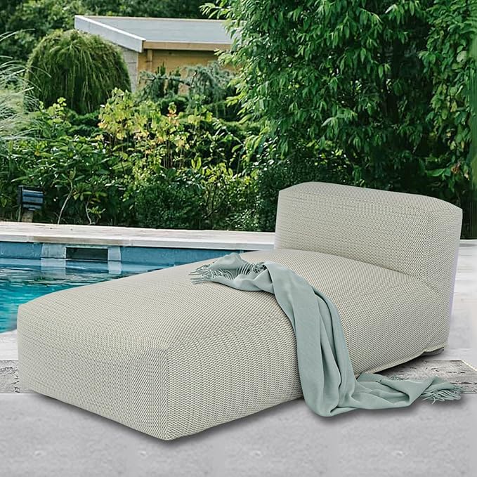OPEAK Patio Furniture Chaise Lounge Chair Outdoor Reclining Sofa Garden Pool Lounge Chairs for Outside Sunbathing Recliners Outdoor Bed Beach Chaise Lounge Chair Sunbed (Light Green, 70'' Length)