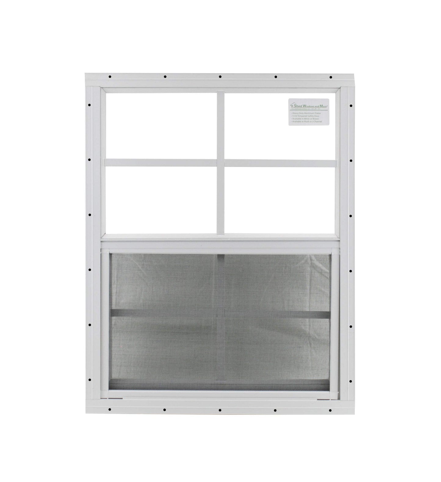 Shed Windows and More 18" X 23" White Flush Mount, Safety/Tempered Glass Shed Window Storage Shed Playhouse Chicken Coop