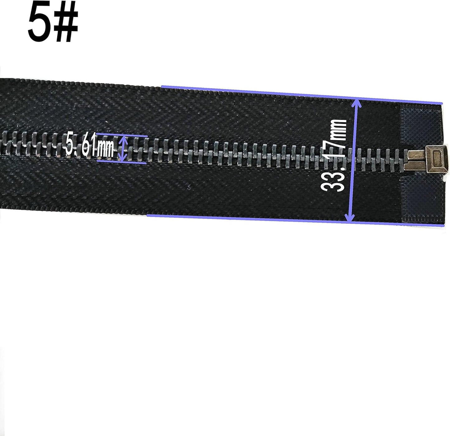 Leekayer 2PCS #5 27 Inch Zipper Black Nickel Teeth Zipper Black Metal Zipper Open End Zipper for Repair Coat Jacket