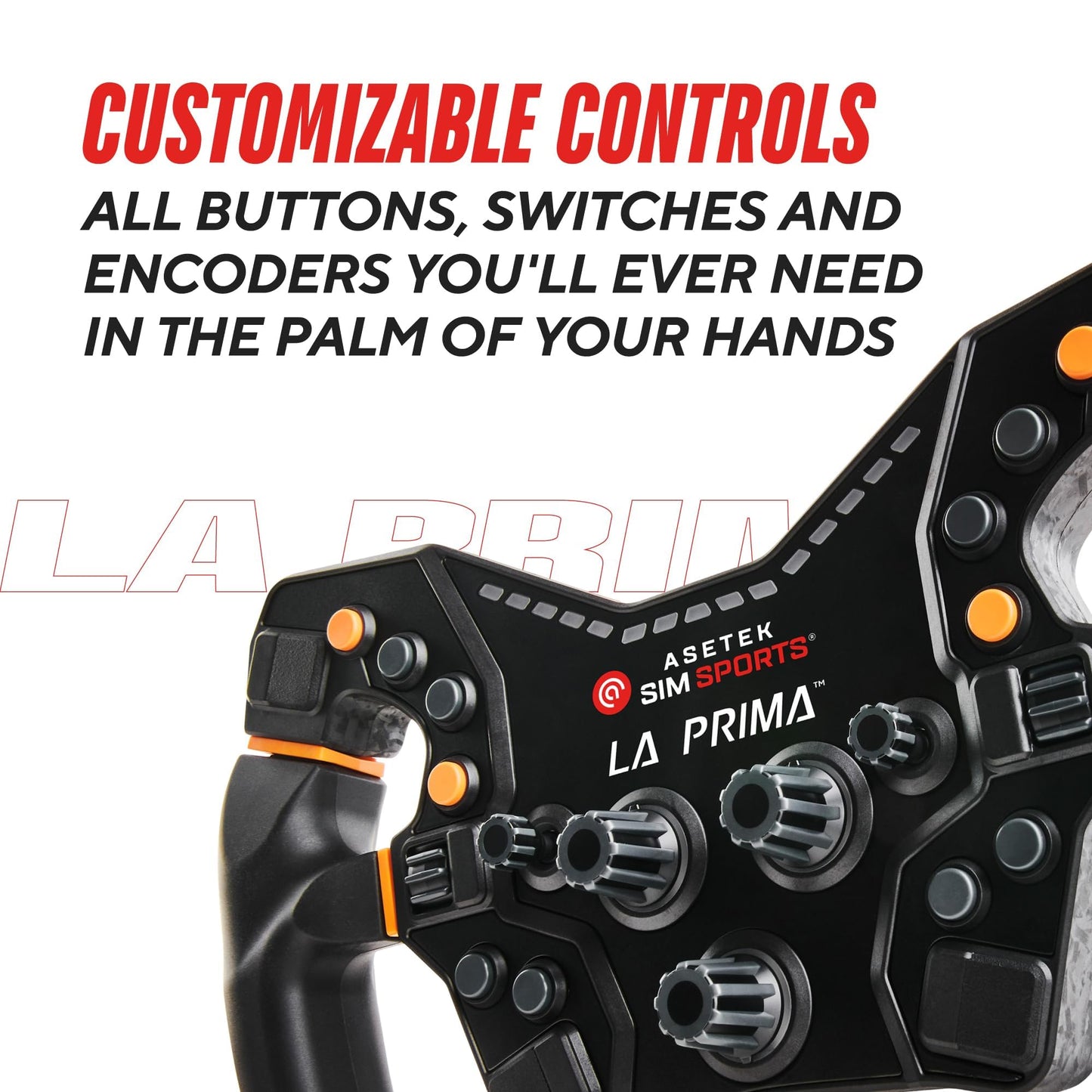 ASETEK La Prima Formula Gaming Steering Wheel | Premium Steering Wheel Gaming for PC | High Precision & Customizable Controls