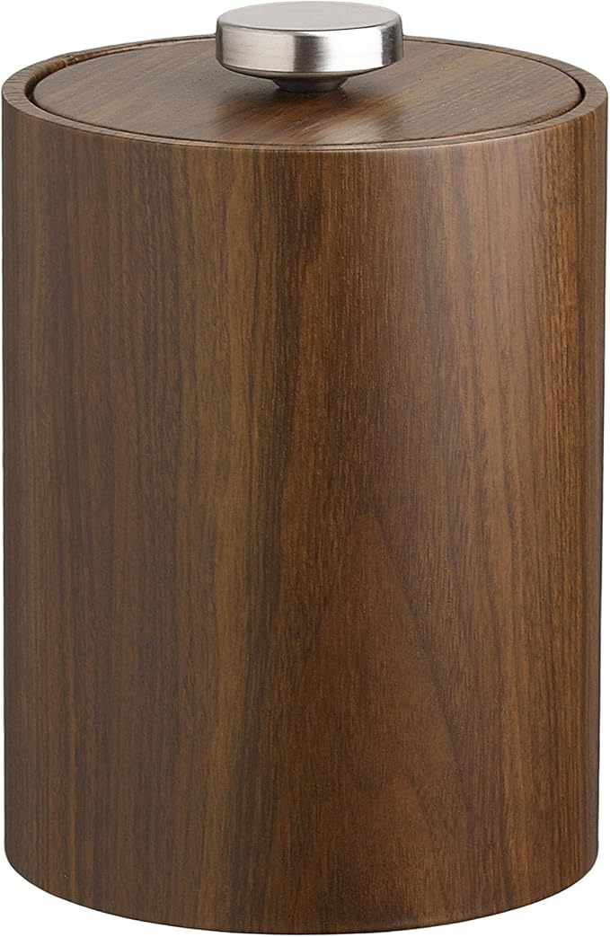 Kraftware Woodcraft Ice Bucket, Tall, Walnut Brown