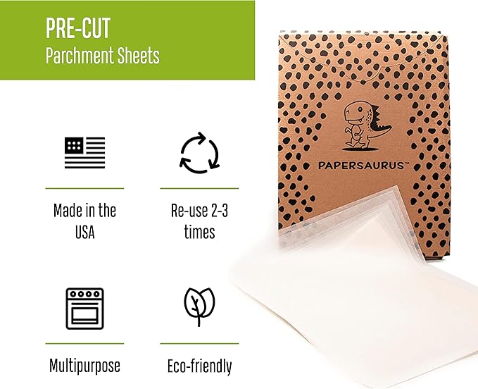 The Paper Store Pre-Cut Parchment Paper Sheets – 12”x16”, Non-Stick, Unbleached for Oven Cooking, Baking, and Air Frying, 250 Sheets