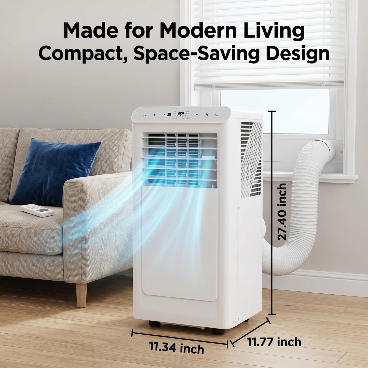 8,000 BTU Portable Air Conditioners, Portable AC Unit for Basement & Bedroom, Remote & Auto Evaporation, 4-in-1 Cooling Unit, Floor AC, Covers Rooms up to 350 Sq.Ft, Sleep Mode, Remote Control